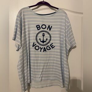 Croft & Barrow Blue Striped Short Sleeve Tee